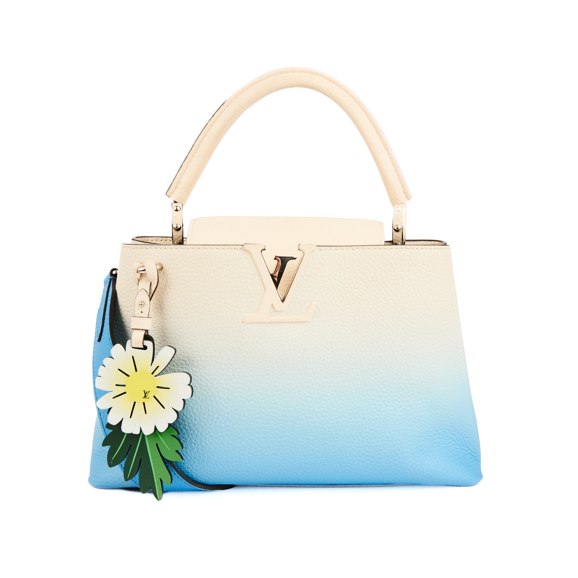 LOUIS VUITTON - Sac bandoulière Capucines MM Ombré cuir bleu - Handbag