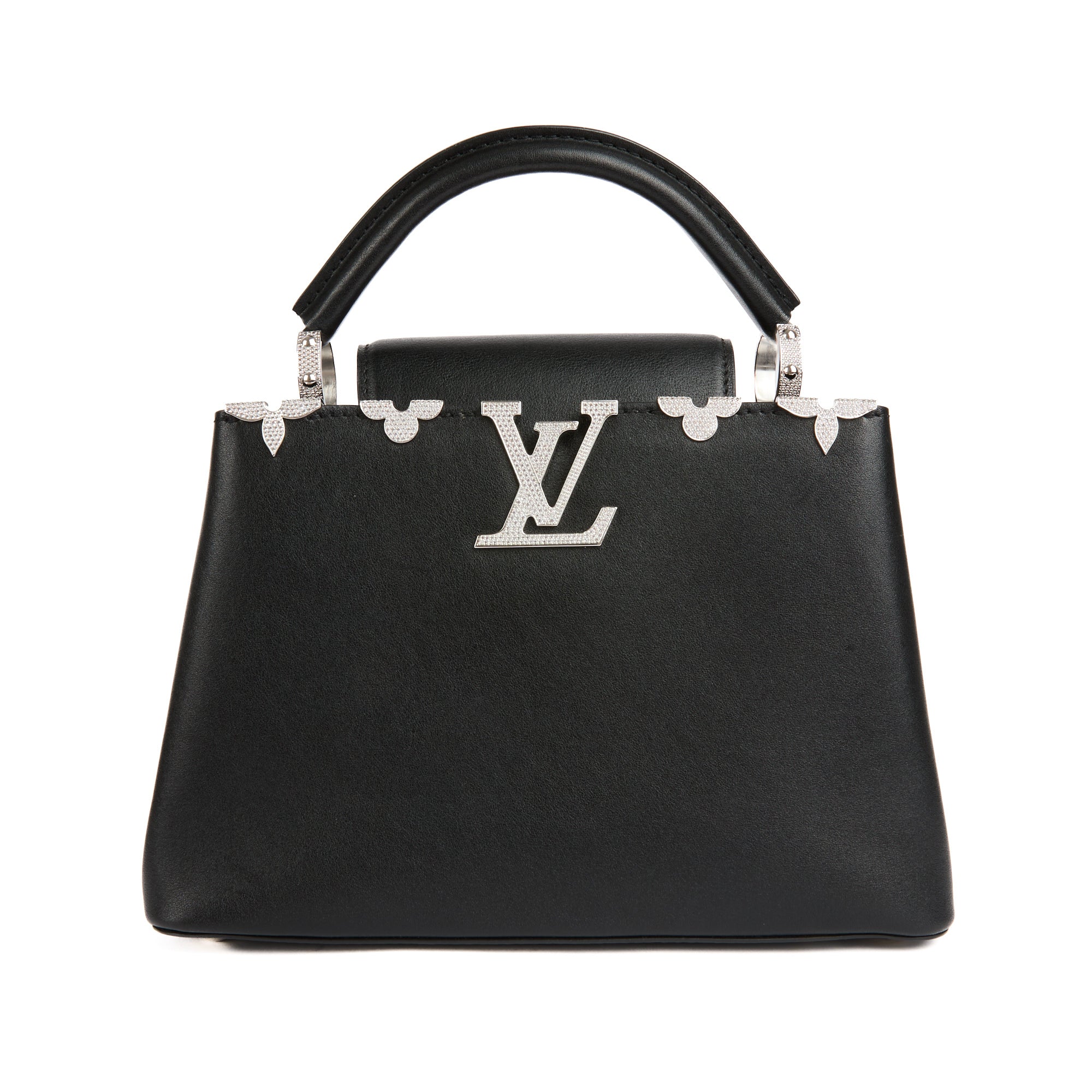 LOUIS VUITTON - Sac bandoulière Capucines BB Crystal cuir noir - Handbag