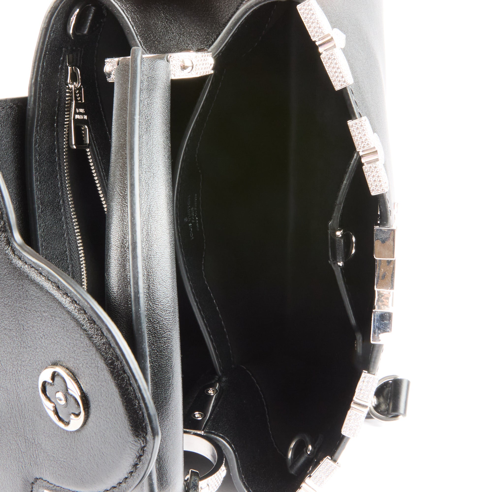 LOUIS VUITTON - Sac bandoulière Capucines BB Crystal cuir noir - Handbag