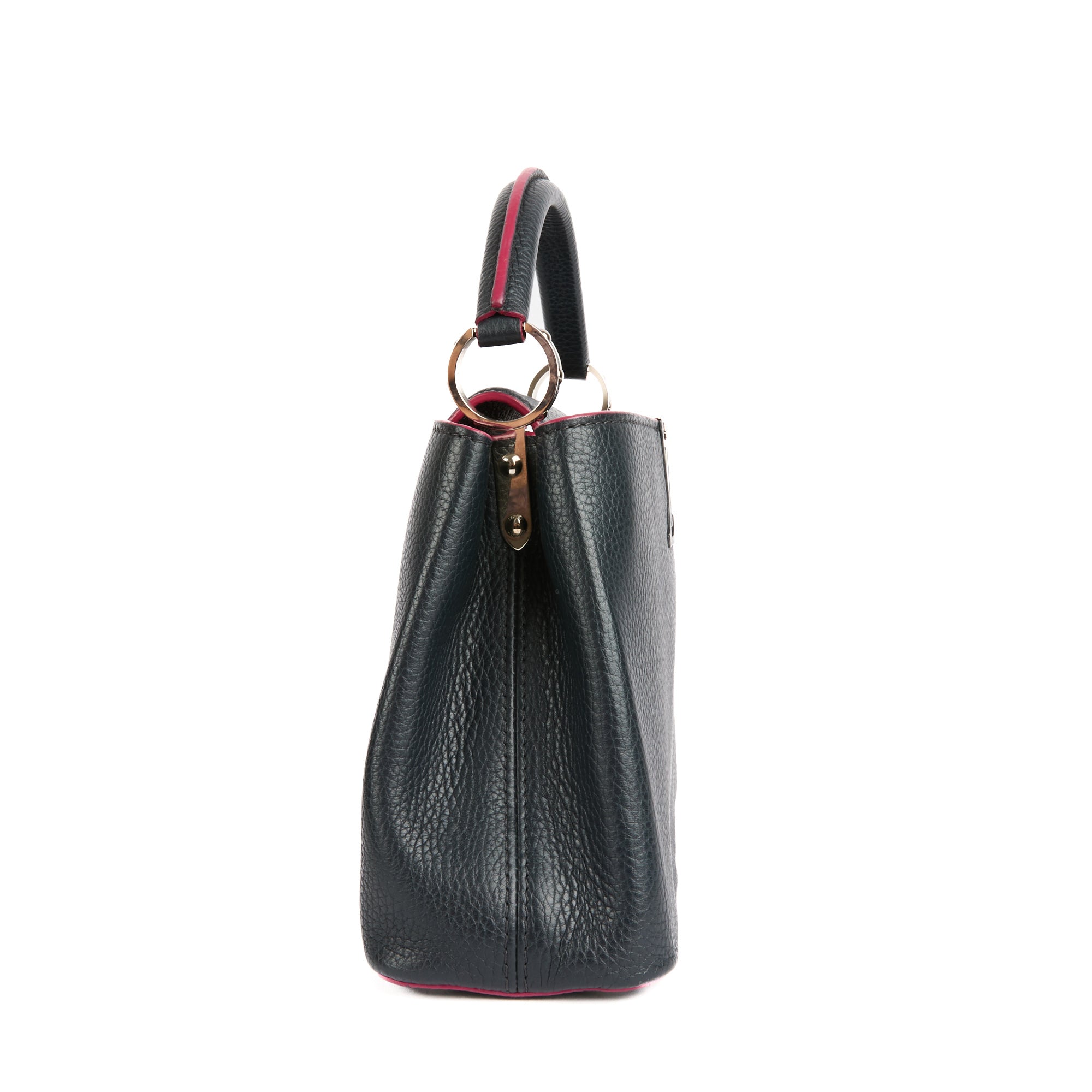 LOUIS VUITTON - Sac à main Capucines BB cuir bleu - Handbag