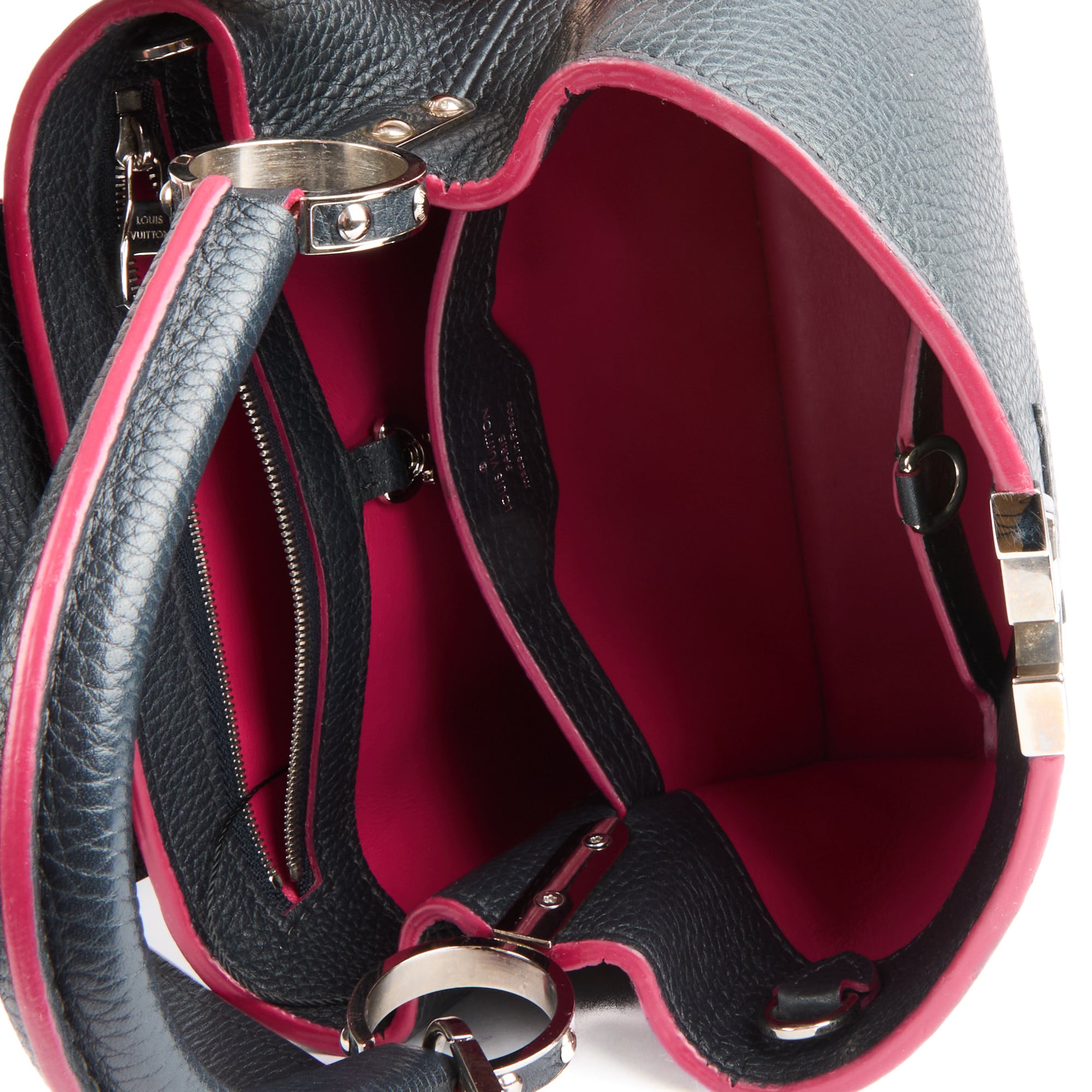LOUIS VUITTON - Sac à main Capucines BB cuir bleu - Handbag