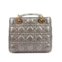 DIOR - Sac à main Lady Dior ABC cuir argenté - Handbag
