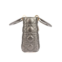 DIOR - Sac à main Lady Dior ABC cuir argenté - Handbag