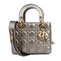DIOR - Sac à main Lady Dior ABC cuir argenté - Handbag