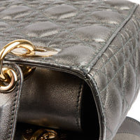 DIOR - Sac à main Lady Dior ABC cuir argenté - Handbag