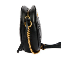 GUCCI - Sac bandoulière Marmont GG Rond cuir noir - Handbag