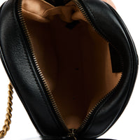 GUCCI - Sac bandoulière Marmont GG Rond cuir noir - Handbag