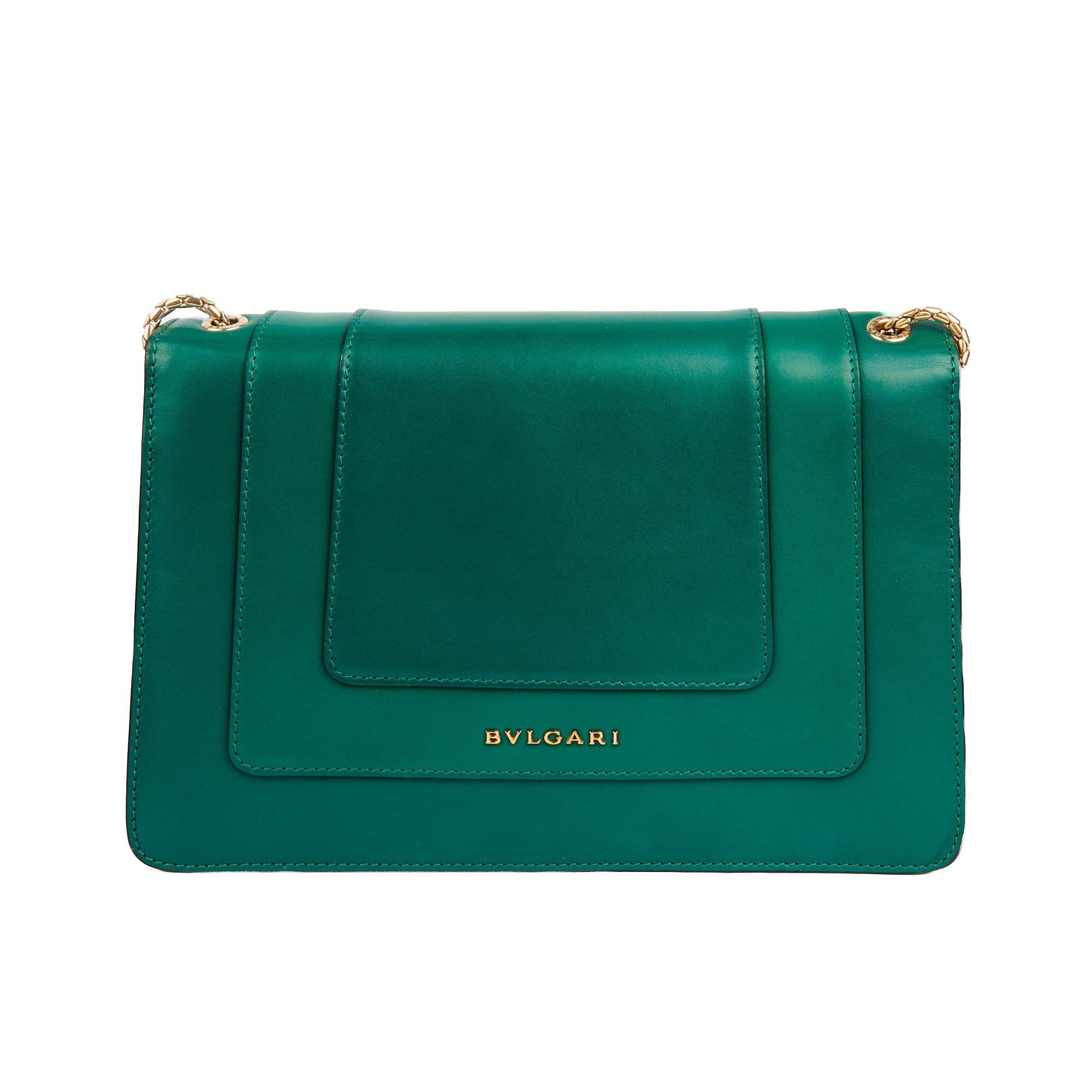 BVLGARI - Sac bandoulière Serpenti cuir vert - Handbag