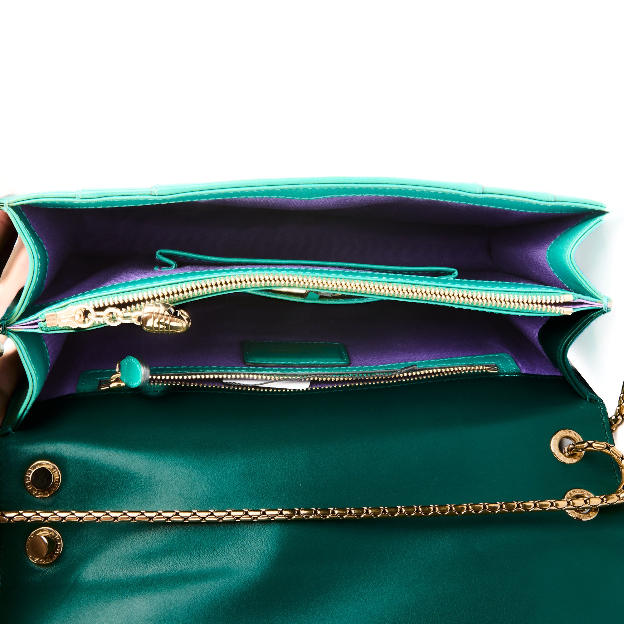 BVLGARI - Sac bandoulière Serpenti cuir vert - Handbag