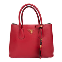 PRADA - Sac à main Cabas Saffiano cuir rouge - Handbag