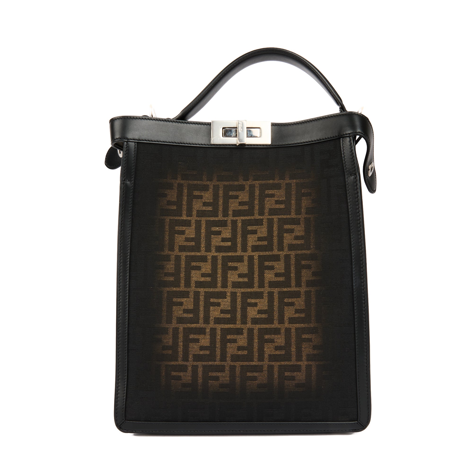 FENDI - Sac à bandoulière Peekaboo X-Lite Small toile Zucca marron - Handbag