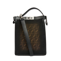 FENDI - Sac à bandoulière Peekaboo X-Lite Small toile Zucca marron - Handbag