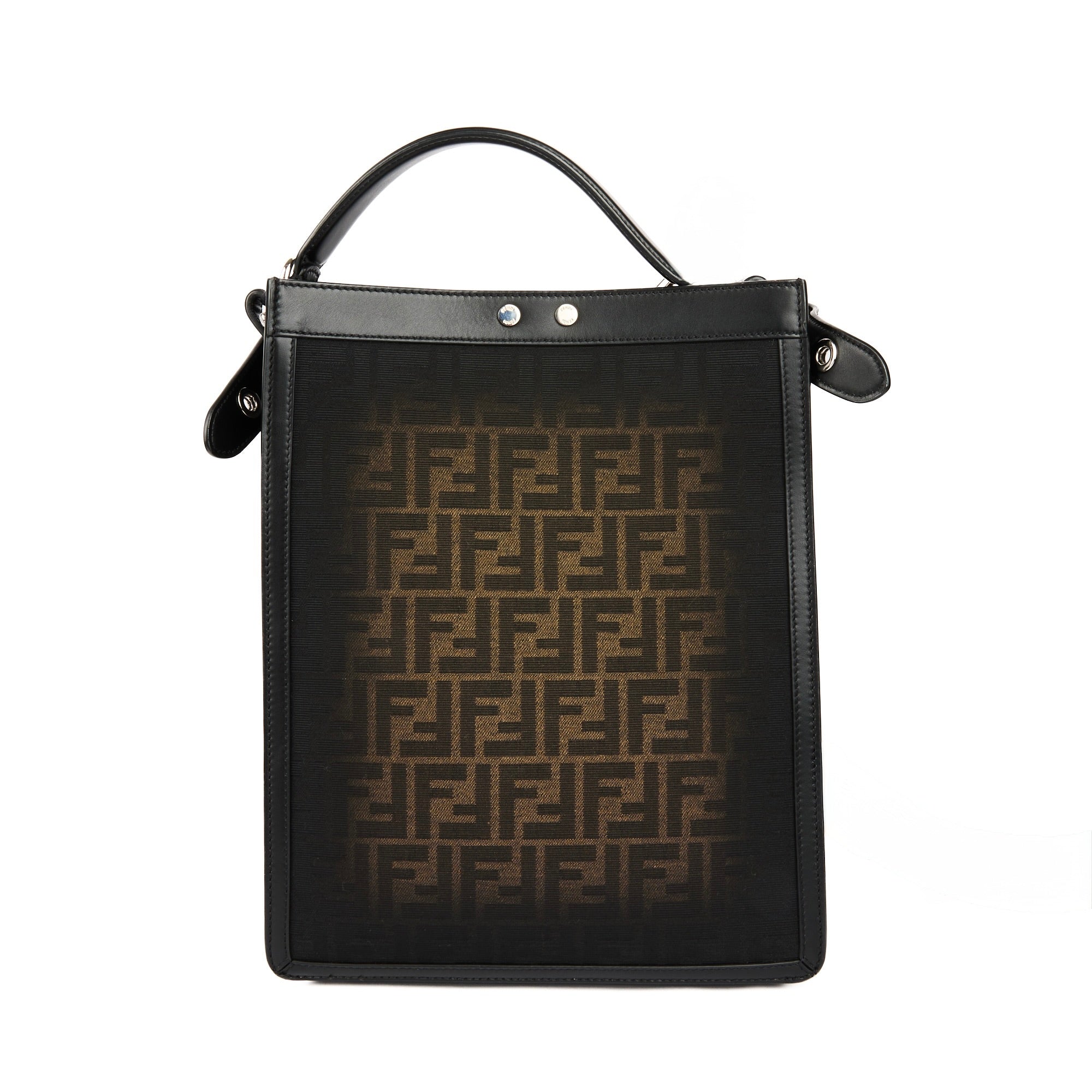 FENDI - Sac à bandoulière Peekaboo X-Lite Small toile Zucca marron - Handbag