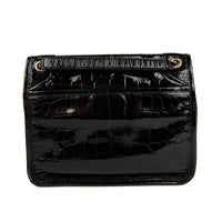 SAINT LAURENT - Sac bandoulière Niki Baby cuir vernis embossé croco