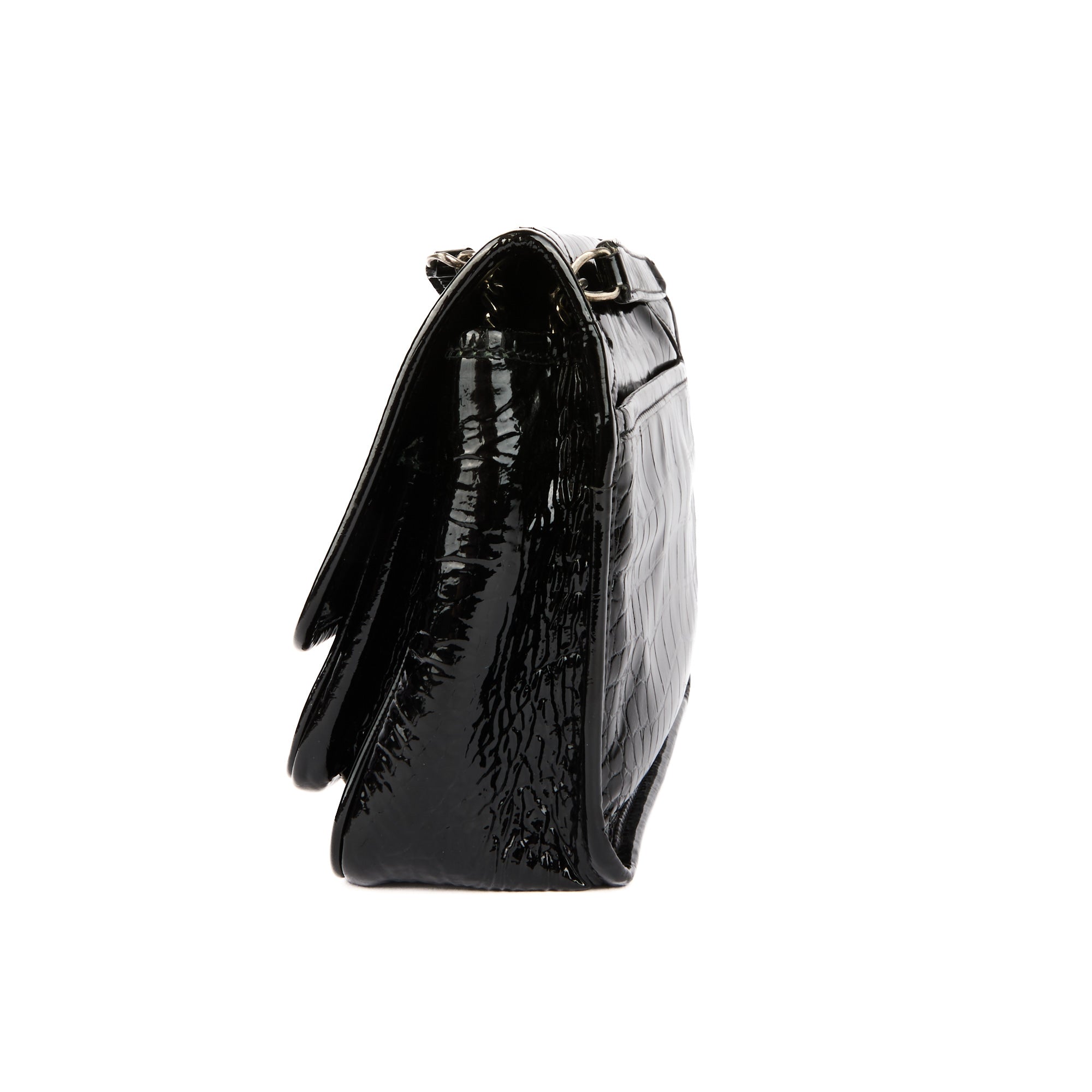 SAINT LAURENT - Sac bandoulière Niki Baby cuir vernis embossé croco