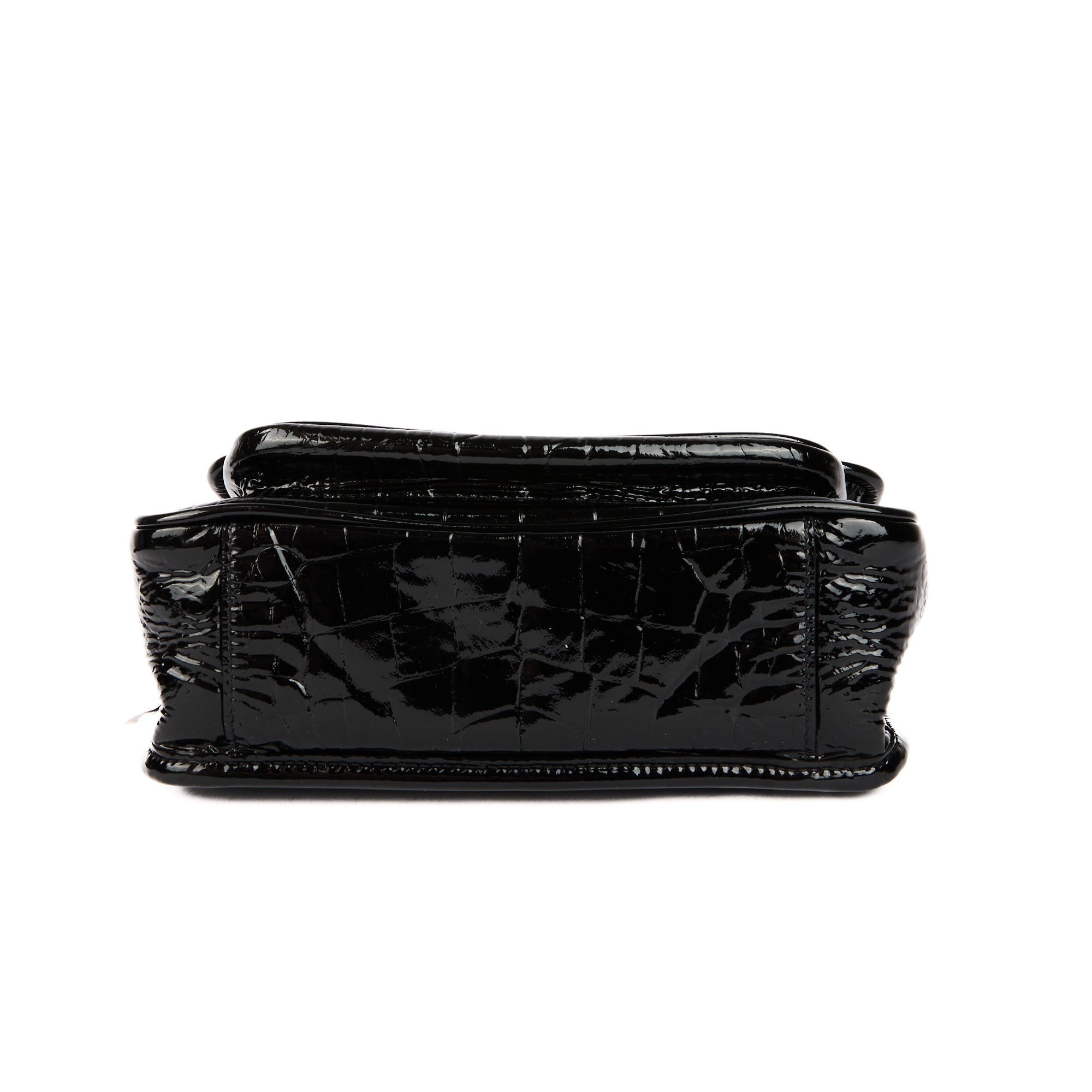 SAINT LAURENT - Sac bandoulière Niki Baby cuir vernis embossé croco
