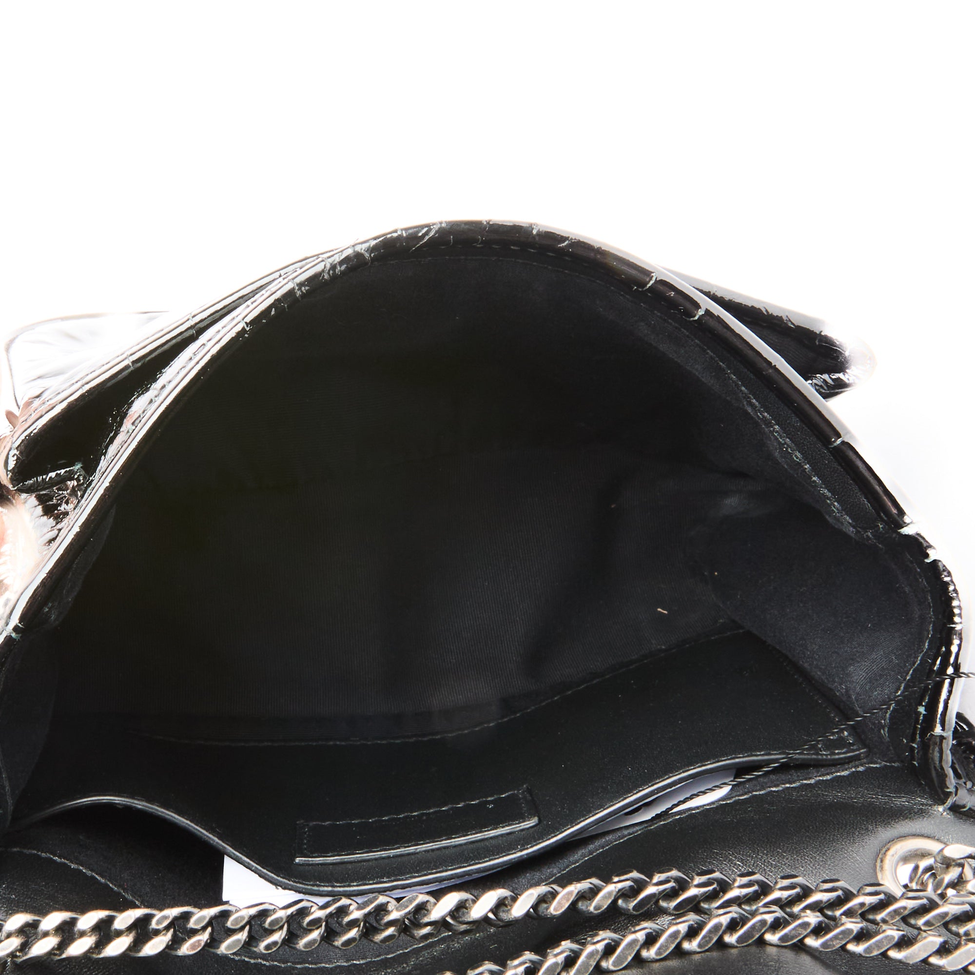 SAINT LAURENT - Sac bandoulière Niki Baby cuir vernis embossé croco