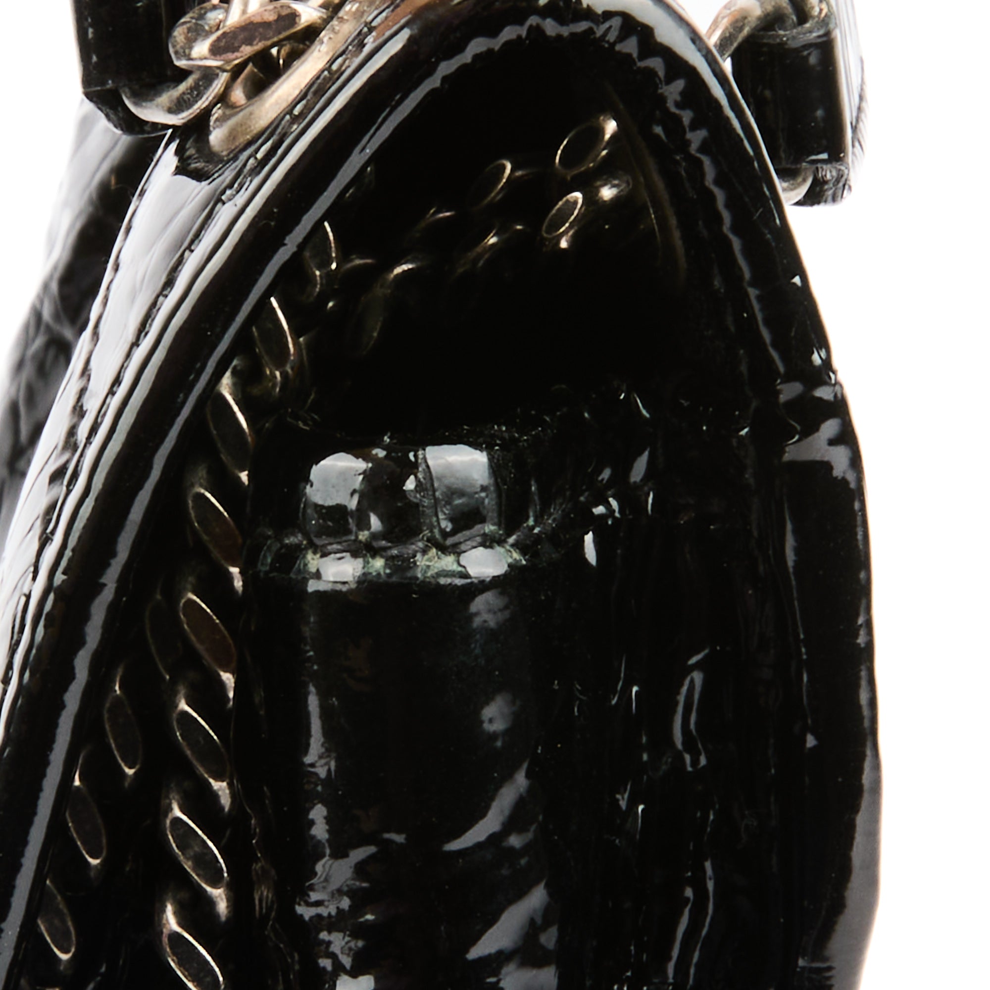 SAINT LAURENT - Sac bandoulière Niki Baby cuir vernis embossé croco