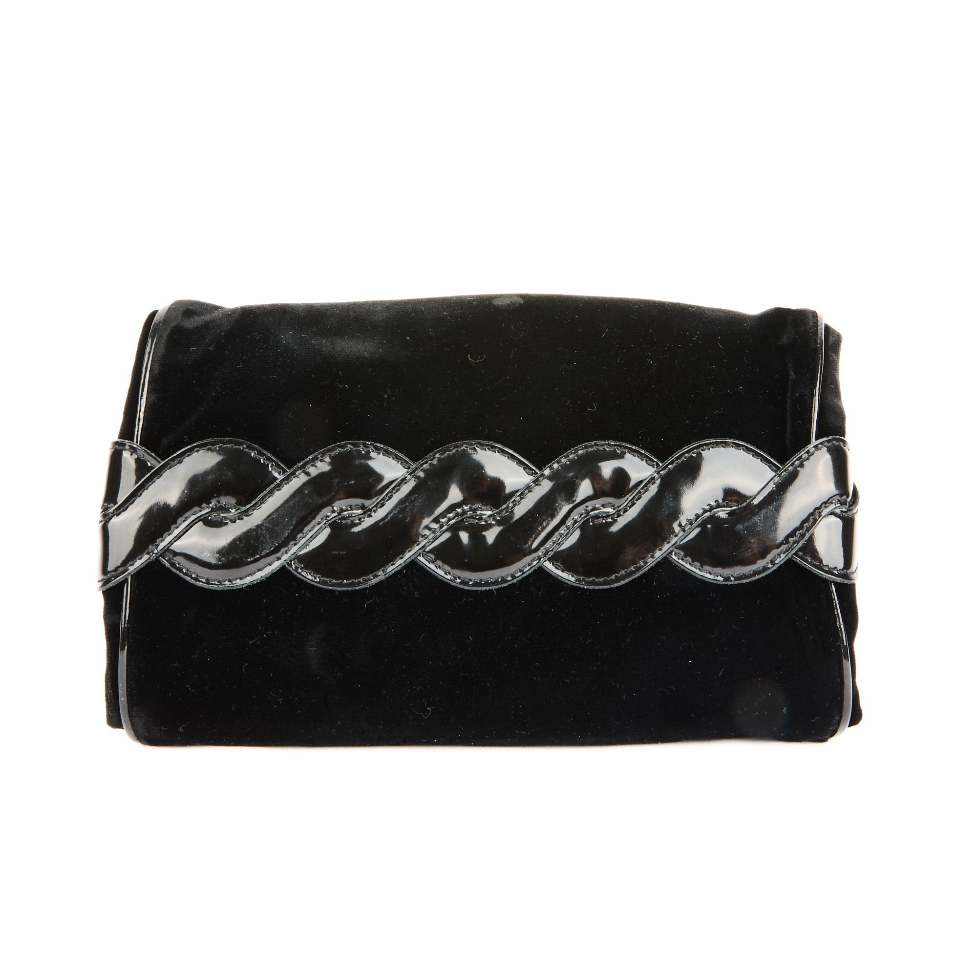 BOTTEGA VENETA - Pochette en velours noir - Pouch Clutch