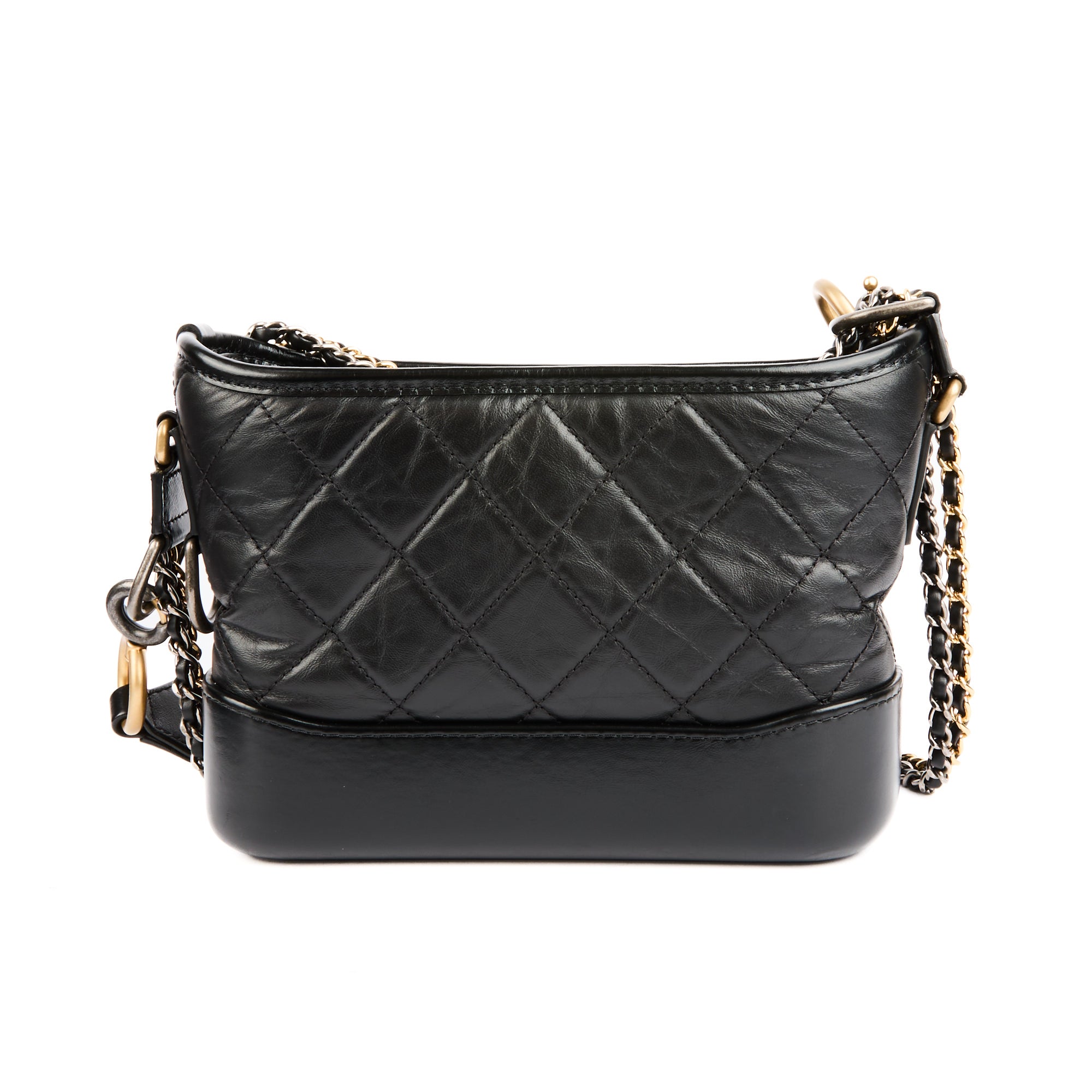 CHANEL - Sac bandoulière Gabrielle PM Logo cuir noir - Handbag