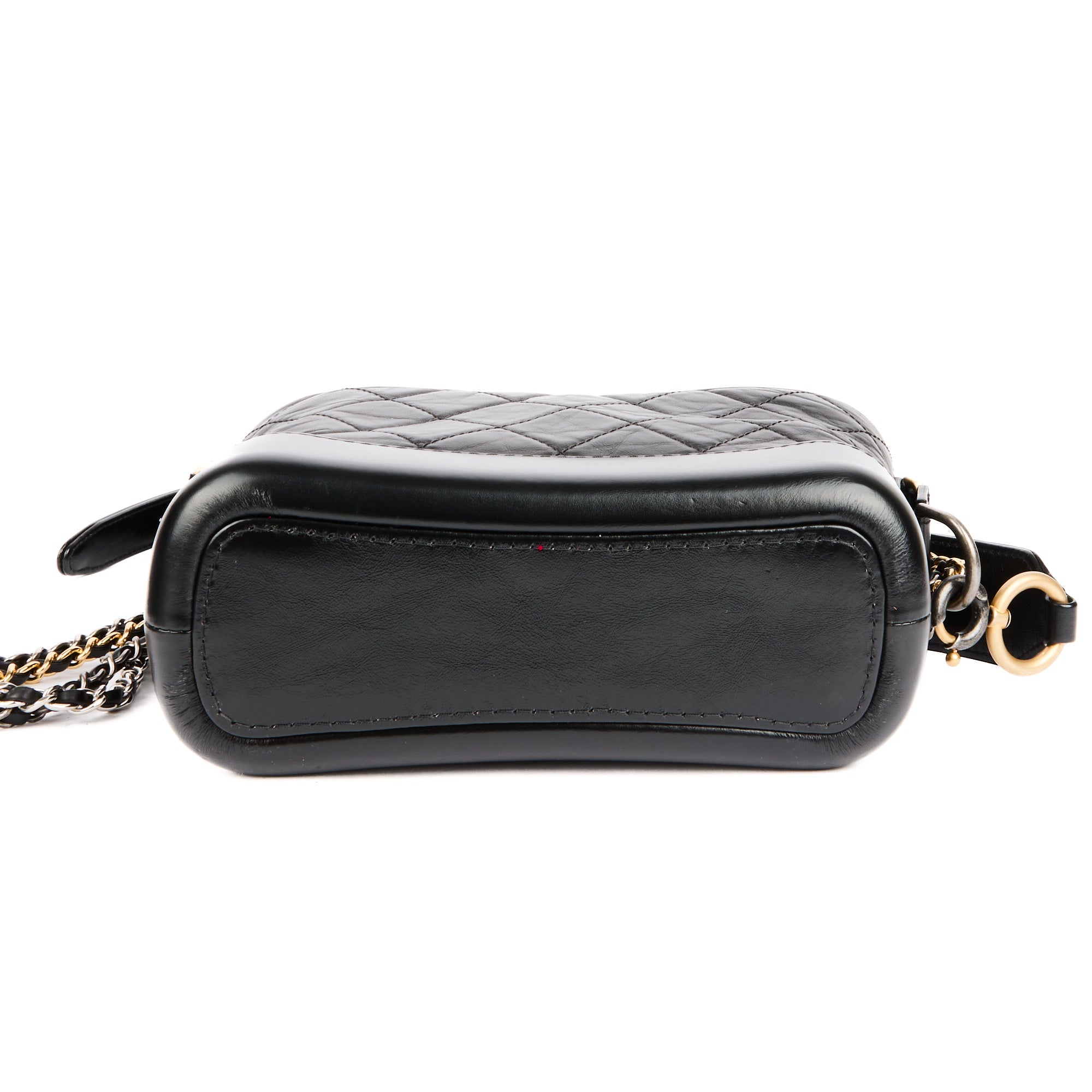 CHANEL - Sac bandoulière Gabrielle PM Logo cuir noir - Handbag