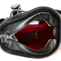 CHANEL - Sac bandoulière Gabrielle PM Logo cuir noir - Handbag