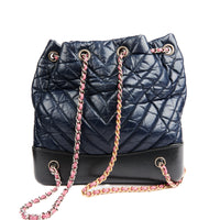 CHANEL - Sac à dos Gabrielle cuir chevron bleu marine - Handbag