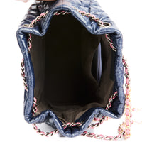 CHANEL - Sac à dos Gabrielle cuir chevron bleu marine - Handbag