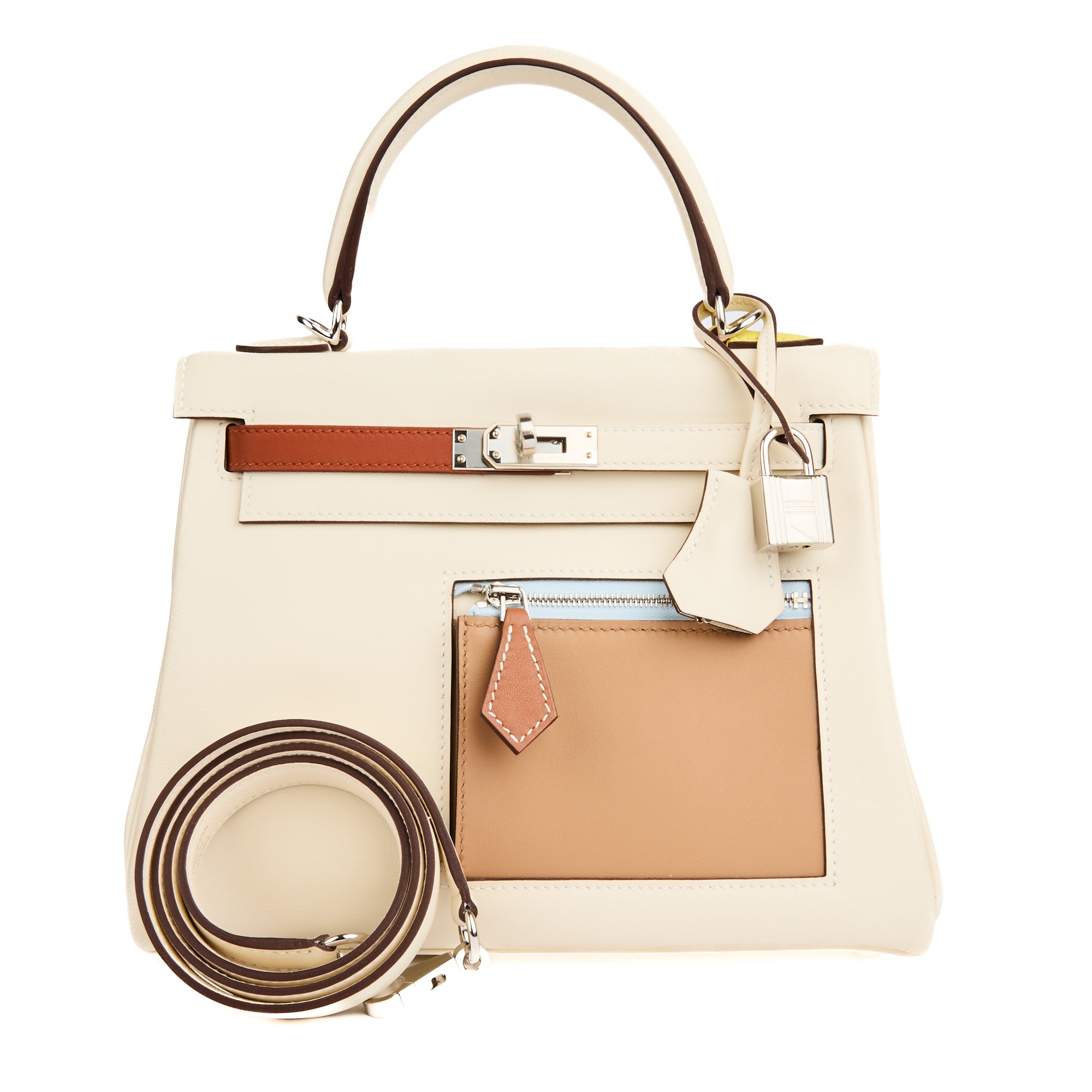 HERMES - Sac à main Kelly 25 Colormatic cuir Swift nata - Handbag