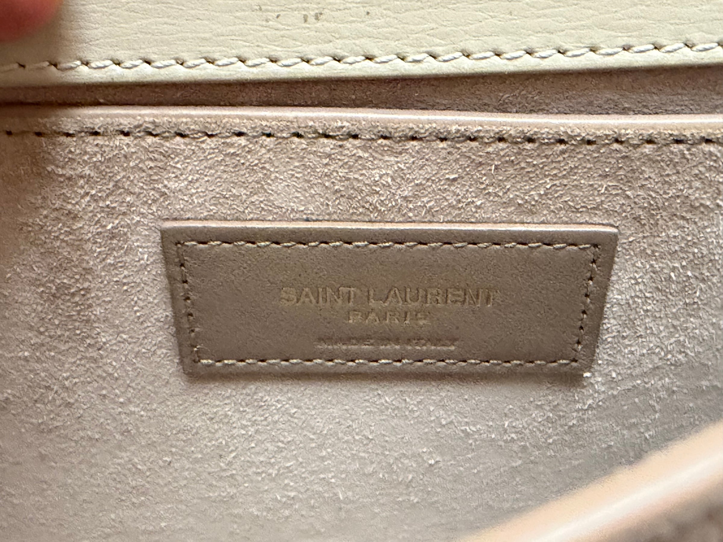 SAINT LAURENT - Sac bandoulière Sunset cuir écru - Handbag