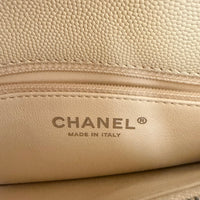 CHANEL - Coco Handle Lezar shoulder bag in ecru leather - Handbag
