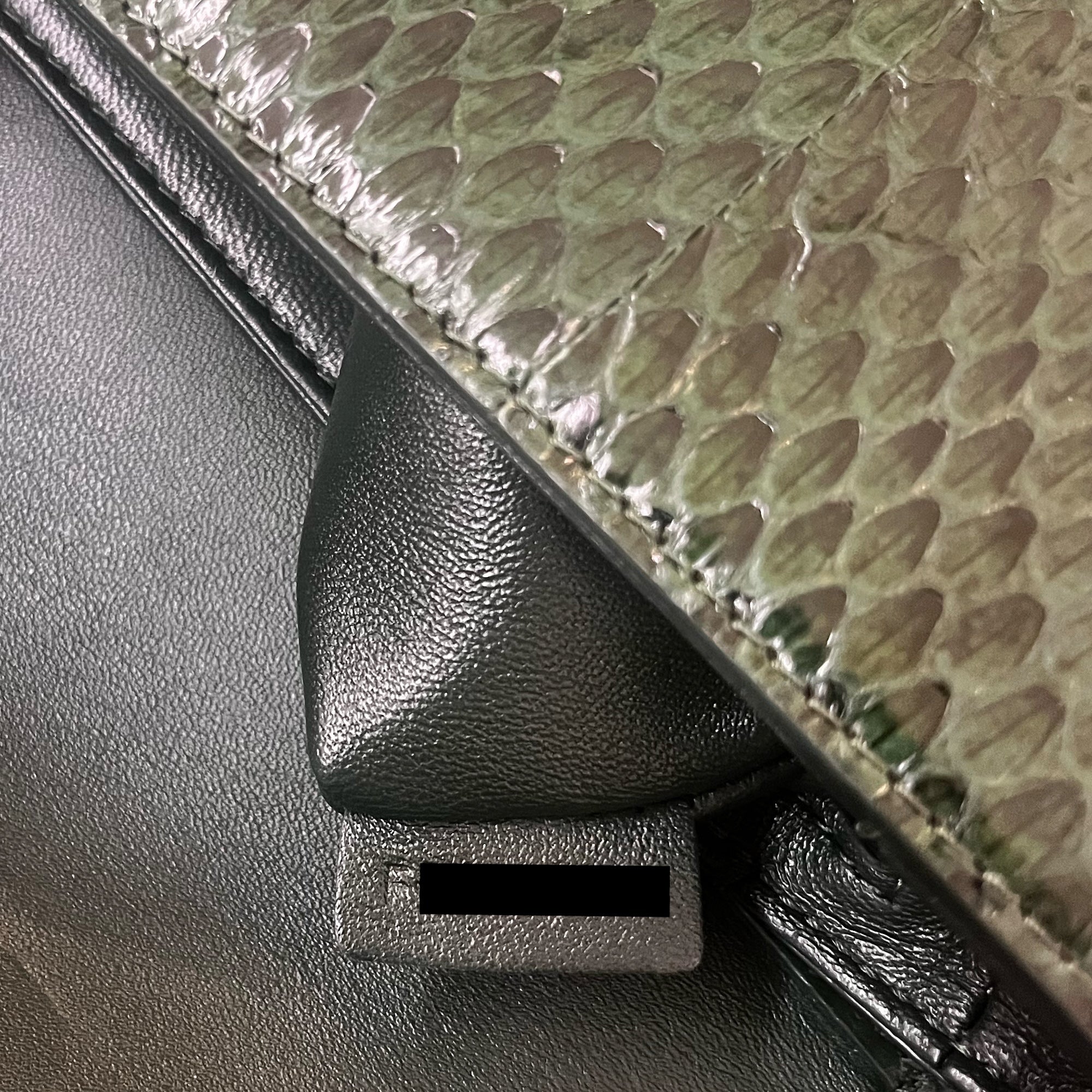 CELINE - Teen Triomphe shoulder bag in green python leather - Handbag