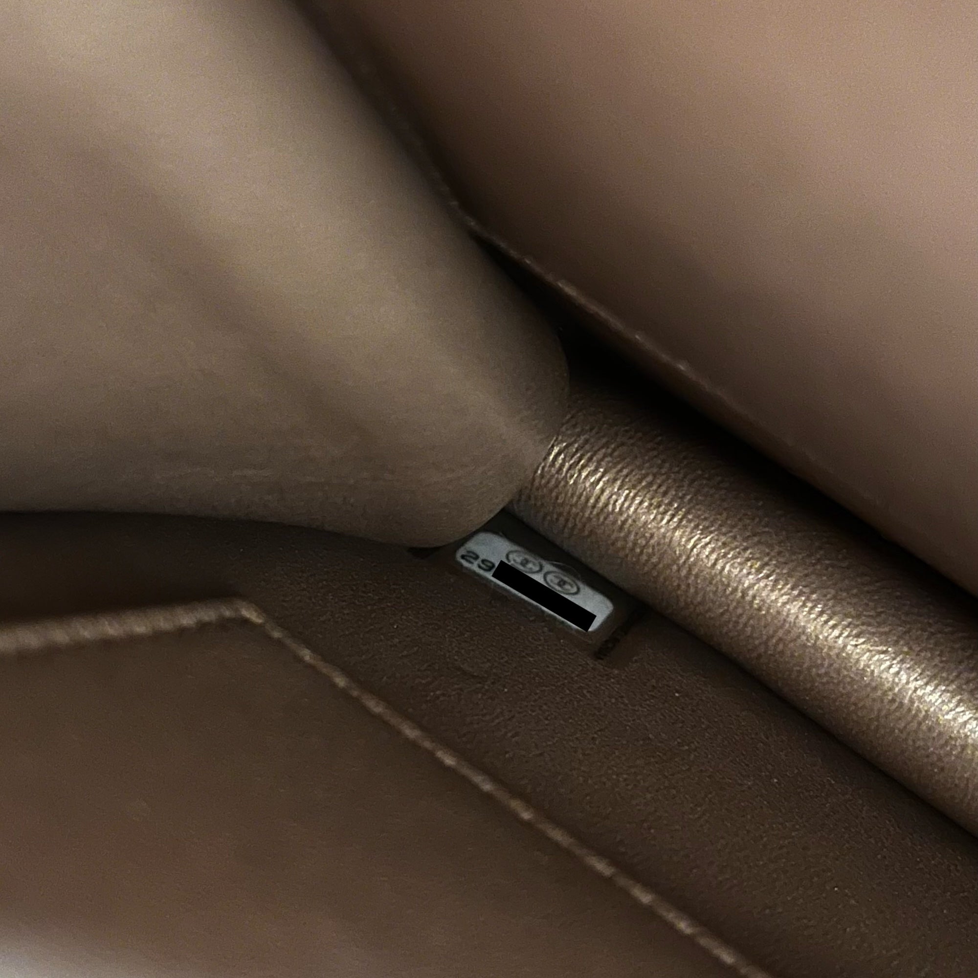 CHANEL - Mini Square pearl black leather shoulder bag - handbag