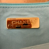 CHANEL - Sac bandoulière 19 Small cuir bleu turquoise - Handbag