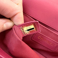 CHANEL - Sac bandoulière Mini Boy cuir rose - Handbag