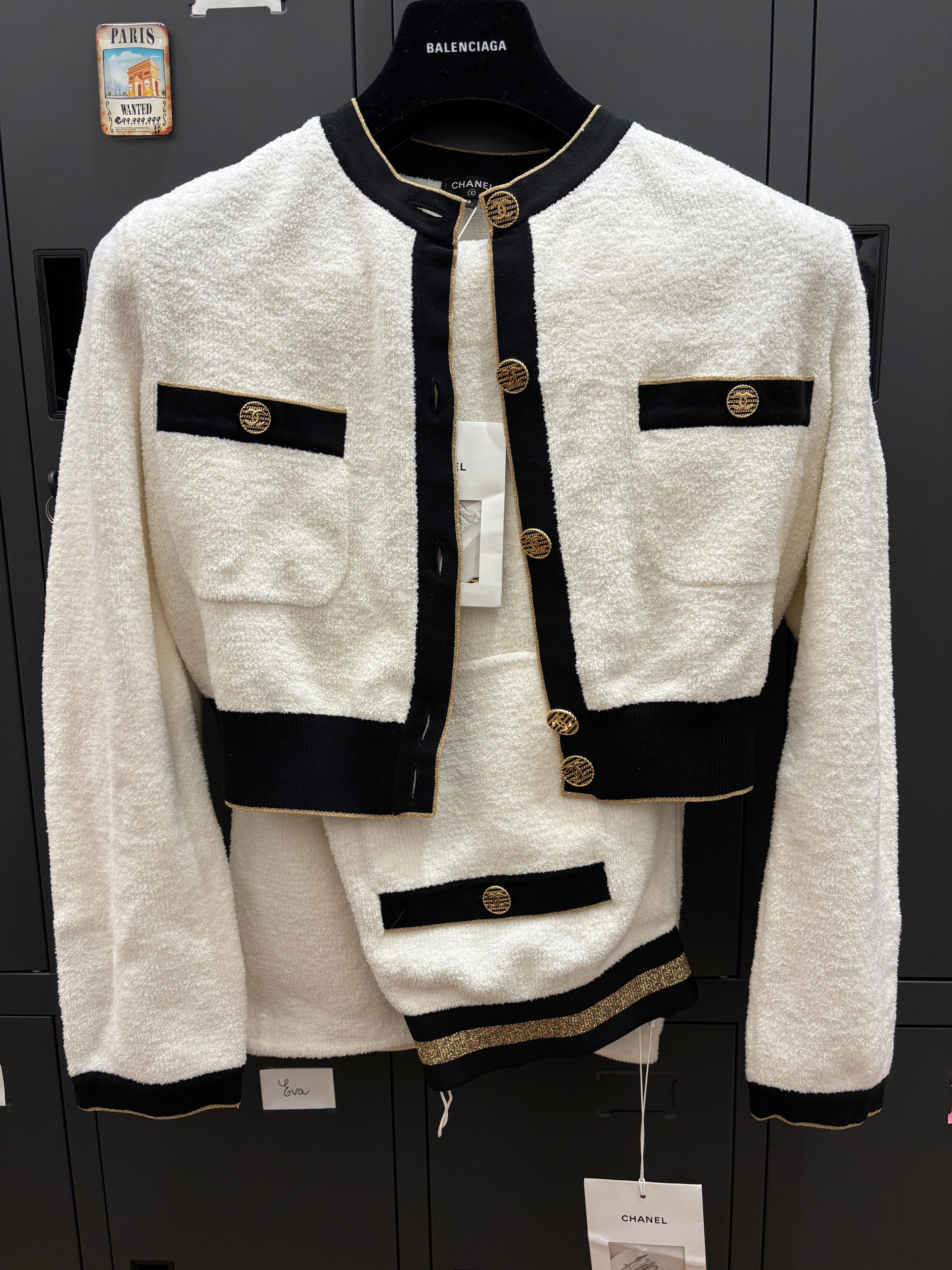 CHANEL - Ensemble Cardigan T.36 et pantalon T.38 en coton