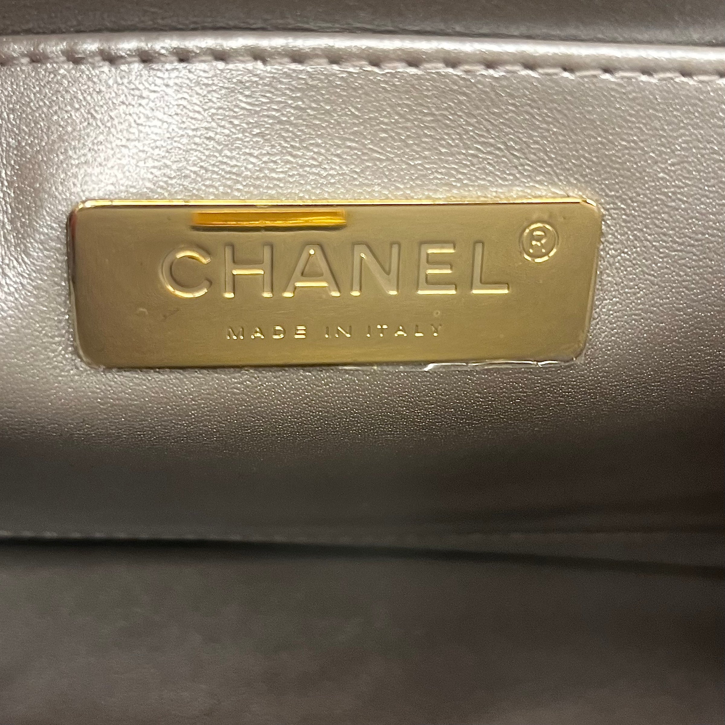 CHANEL - Sac à dos Mirror Timeless Star cuir argent - Hand Bag