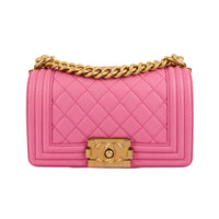 CHANEL - Boy Small pink leather shoulder bag - Hand Shoulder Bag