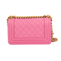 CHANEL - Boy Small pink leather shoulder bag - Hand Shoulder Bag