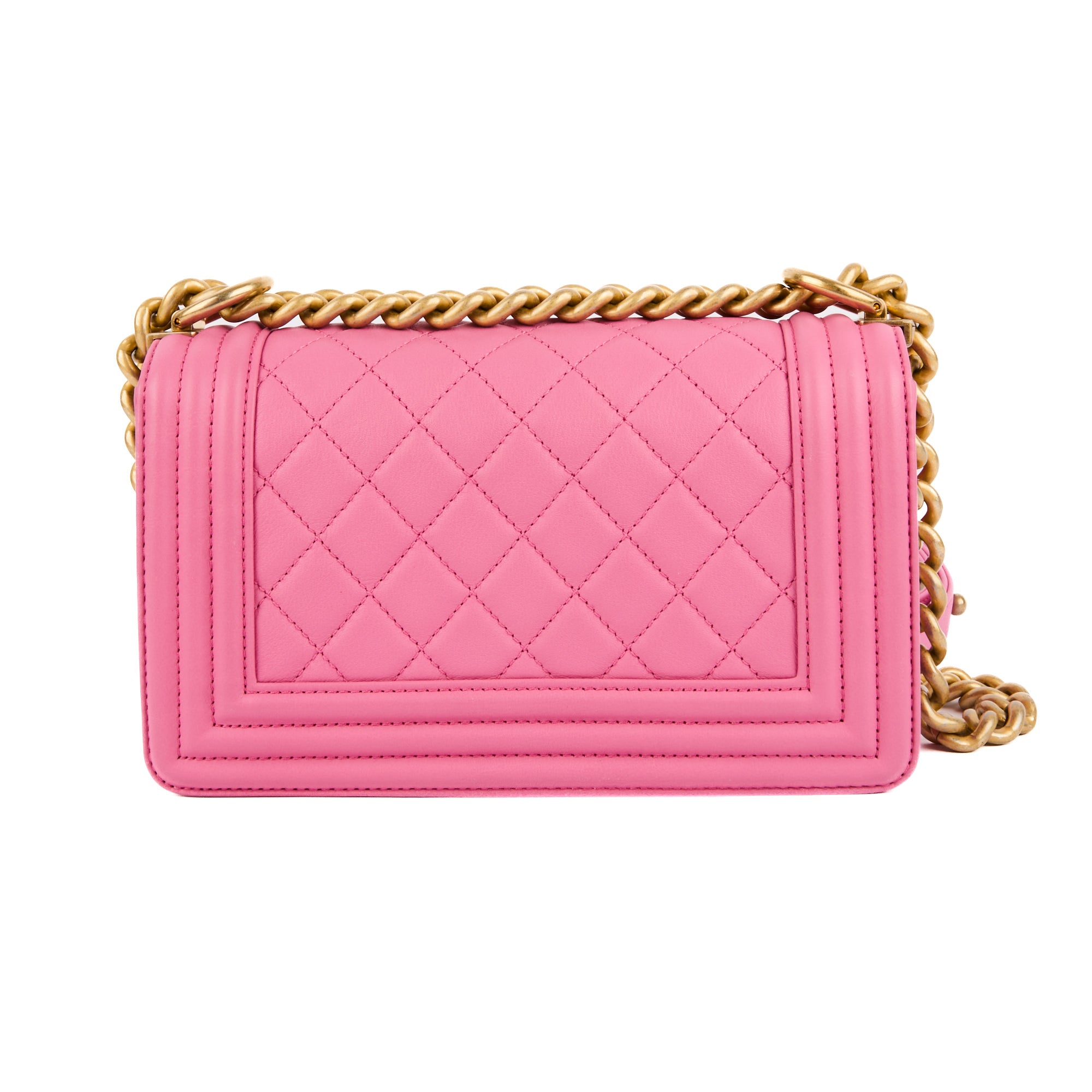 CHANEL - Boy Small pink leather shoulder bag - Hand Shoulder Bag