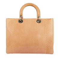DIOR - Sac bandoulière Lady Dior Large cuir python beige - Handbag