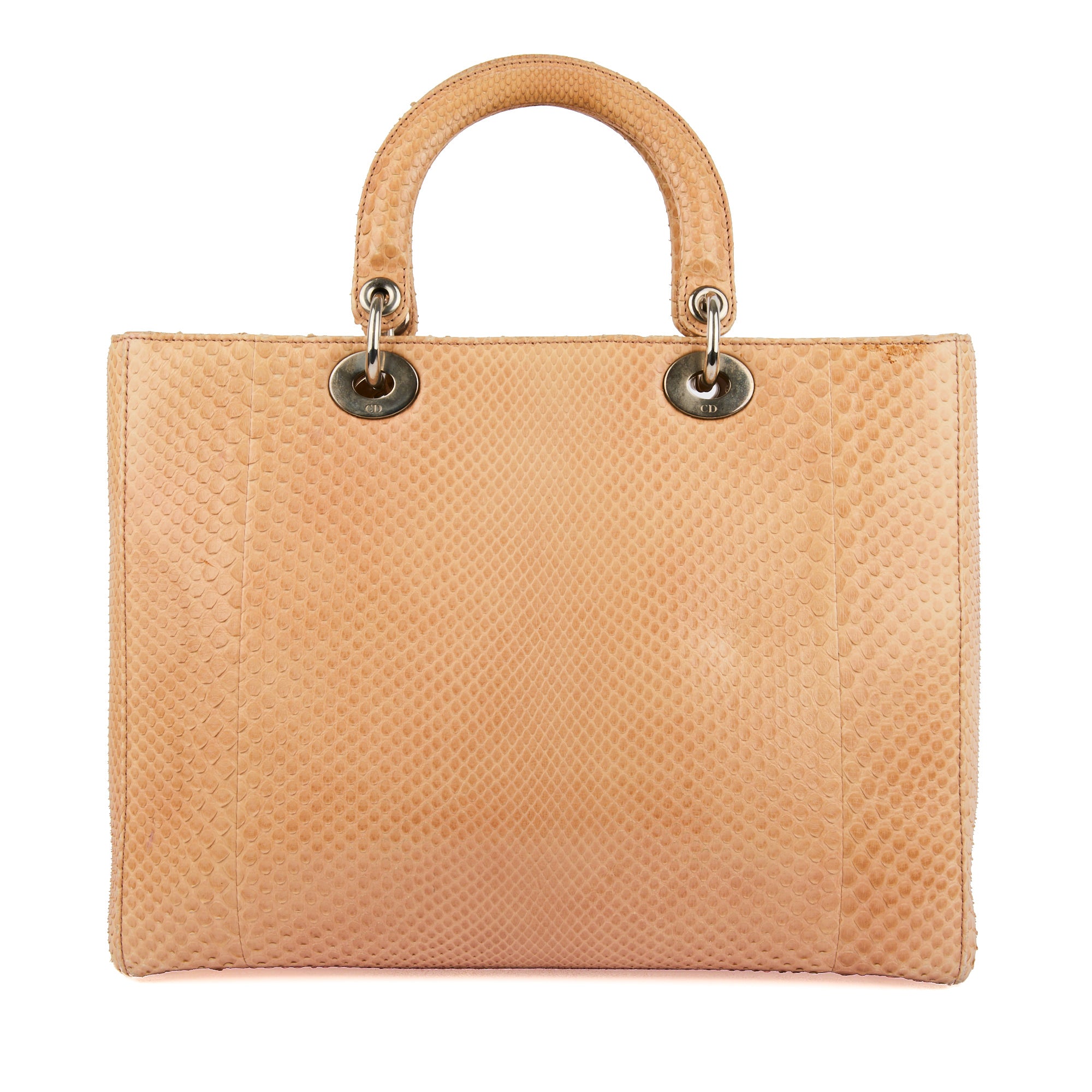 DIOR - Sac bandoulière Lady Dior Large cuir python beige - Handbag