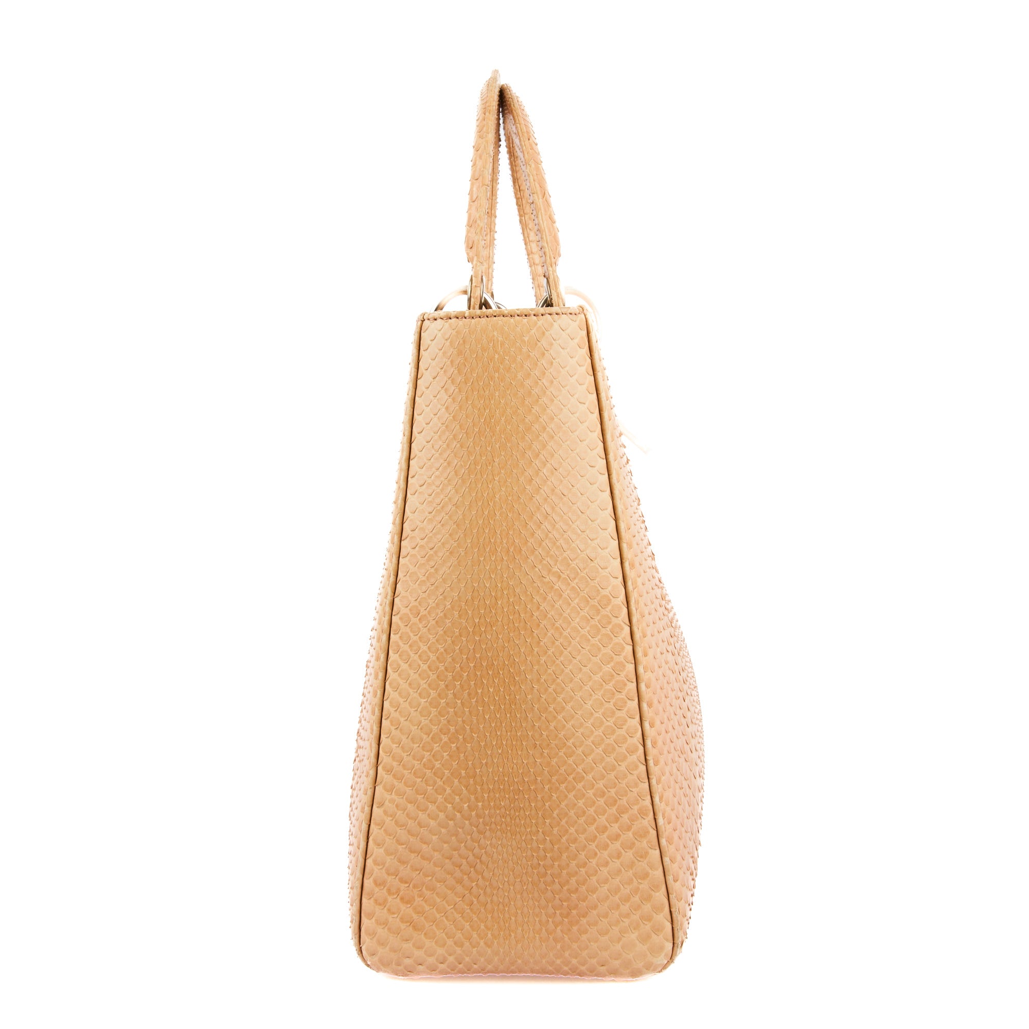 DIOR - Sac bandoulière Lady Dior Large cuir python beige - Handbag