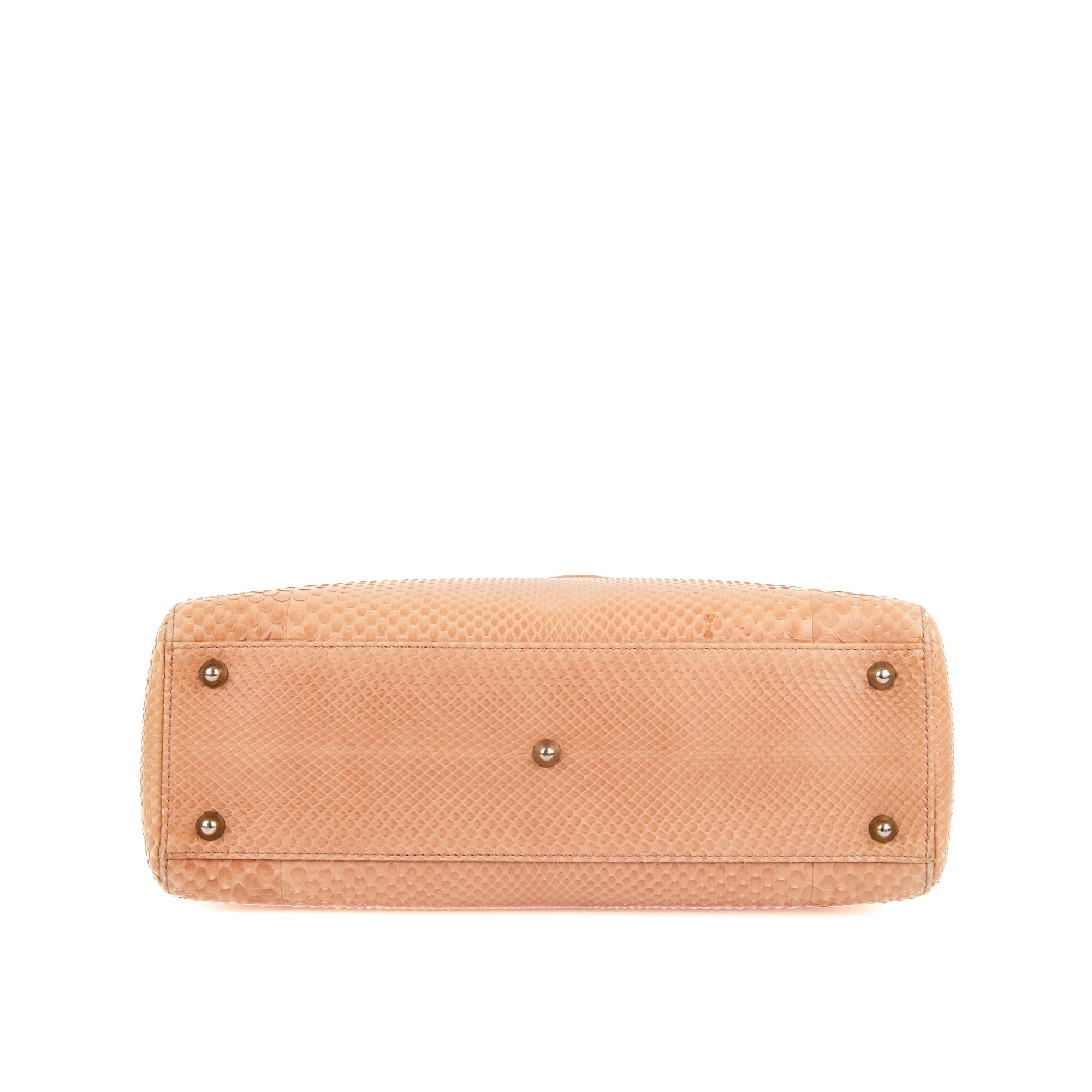 DIOR - Sac bandoulière Lady Dior Large cuir python beige - Handbag