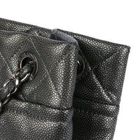 CHANEL - Cabas Shopping bag with CC logo in silver caviar leather - Handbag