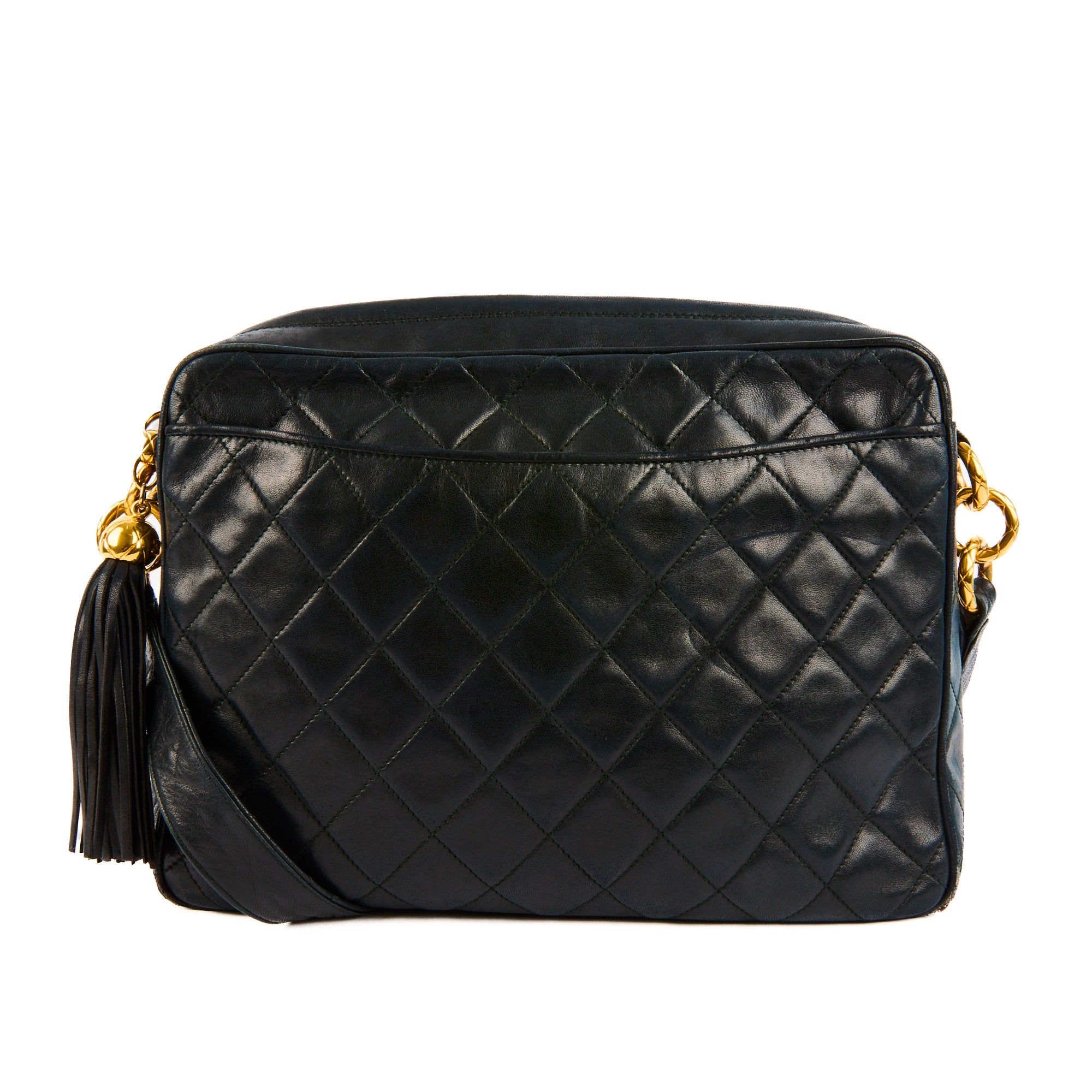CHANEL – Sac bandoulière Caméra vintage cuir bleu marine - Handbag