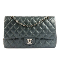 CHANEL - Sac bandoulière Timeless Medium 11.12 cuir caviar argenté - Handbag