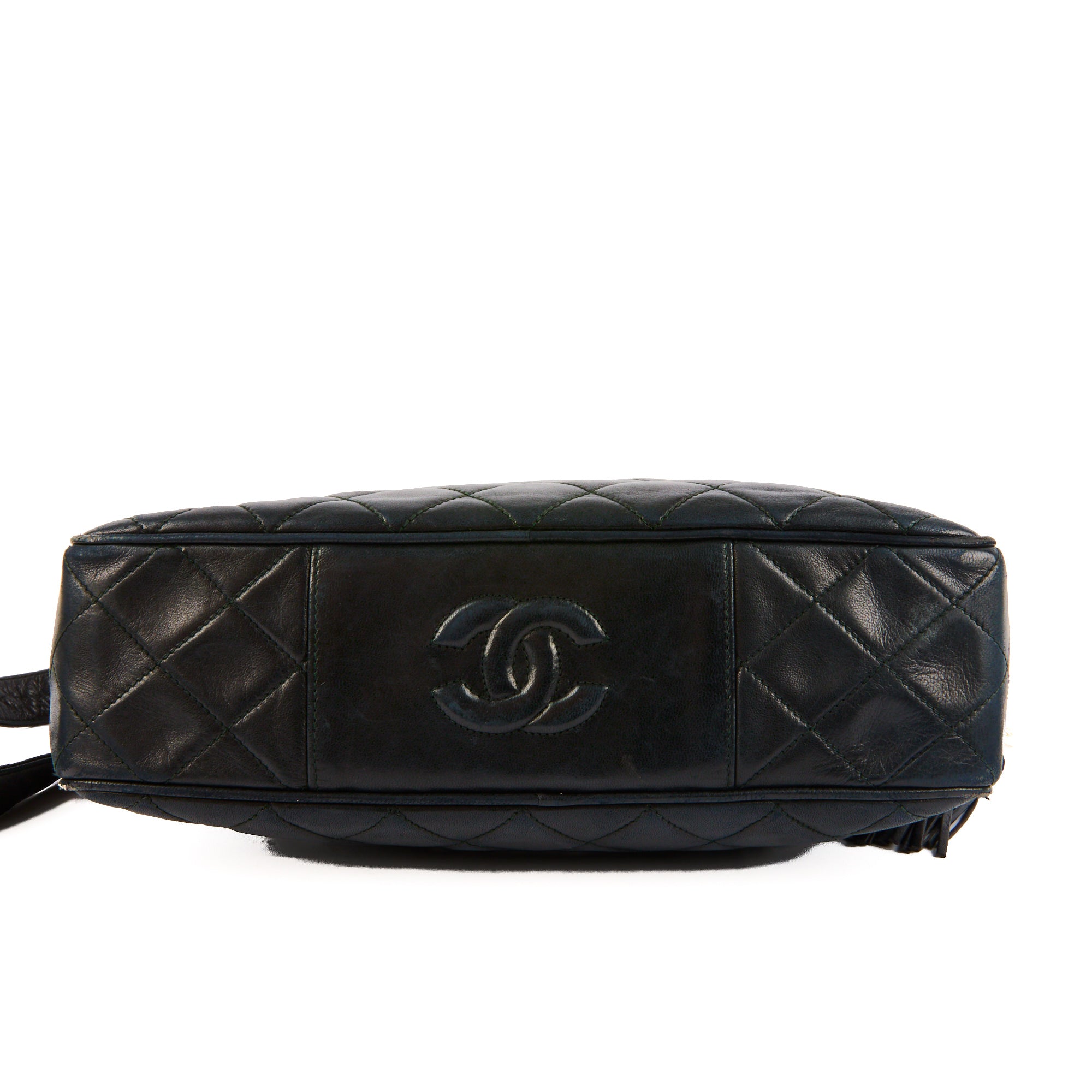 CHANEL – Sac bandoulière Caméra vintage cuir bleu marine - Handbag