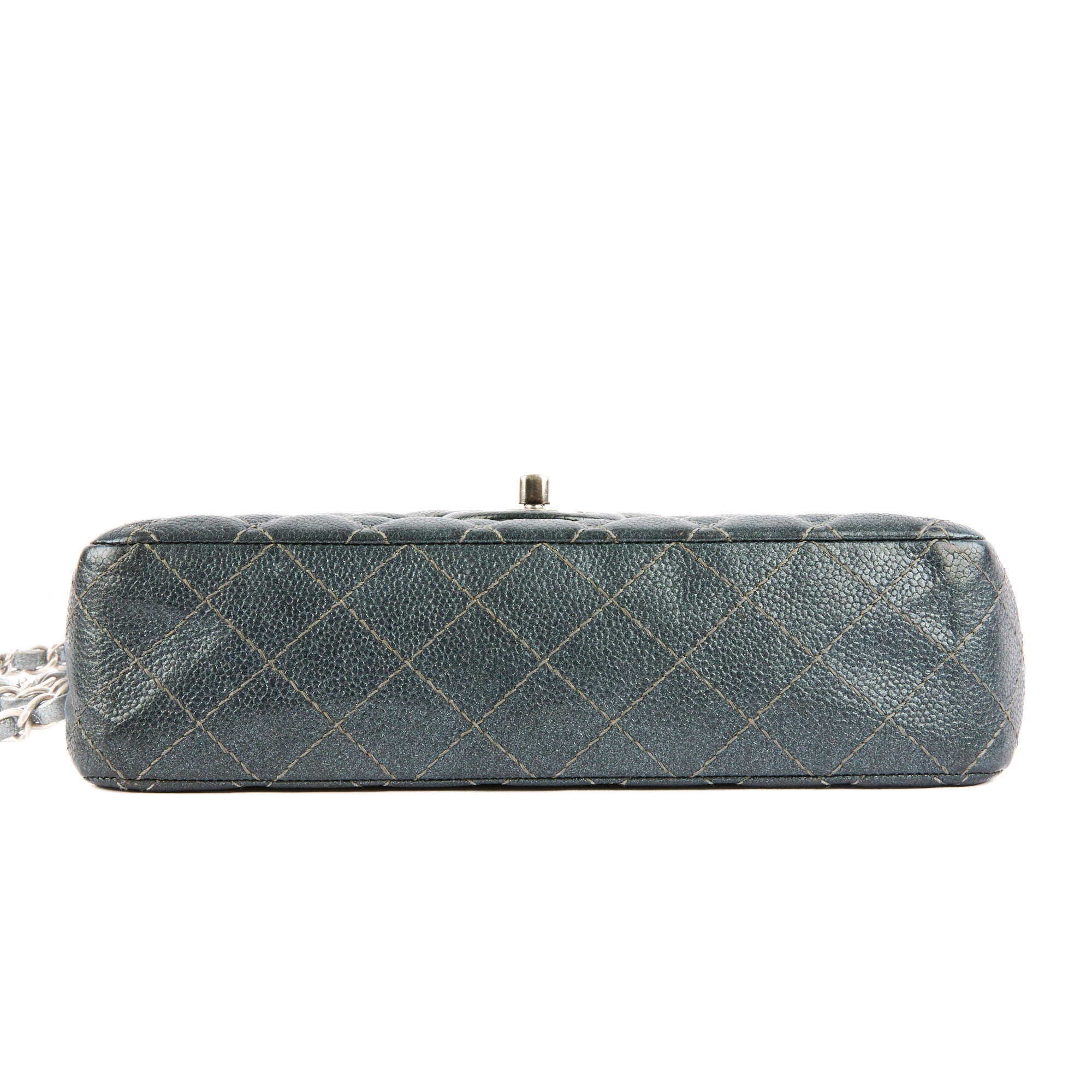 CHANEL - Sac bandoulière Timeless Medium 11.12 cuir caviar argenté - Handbag