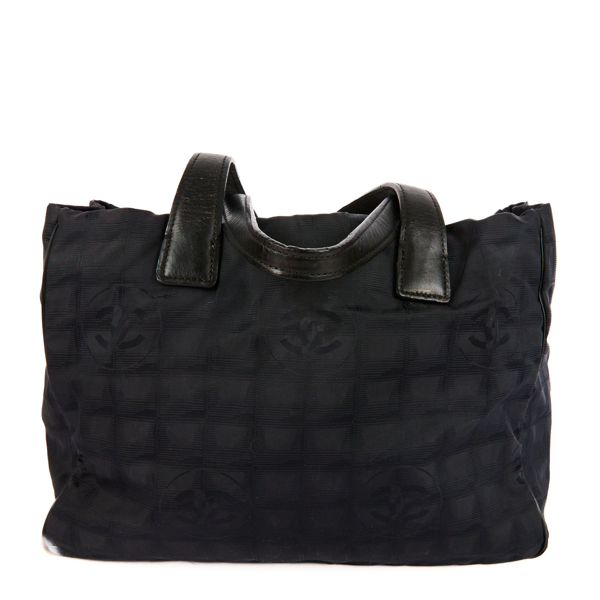 CHANEL - Sac à main Tote Travel Line toile noir - Tote Handbag